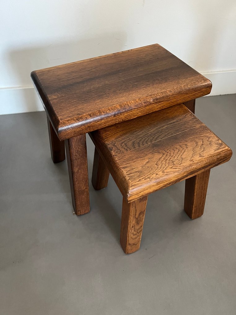 Nesting tables (2) - Sparrow - Hardwood - Brutalist side tables #1.0
