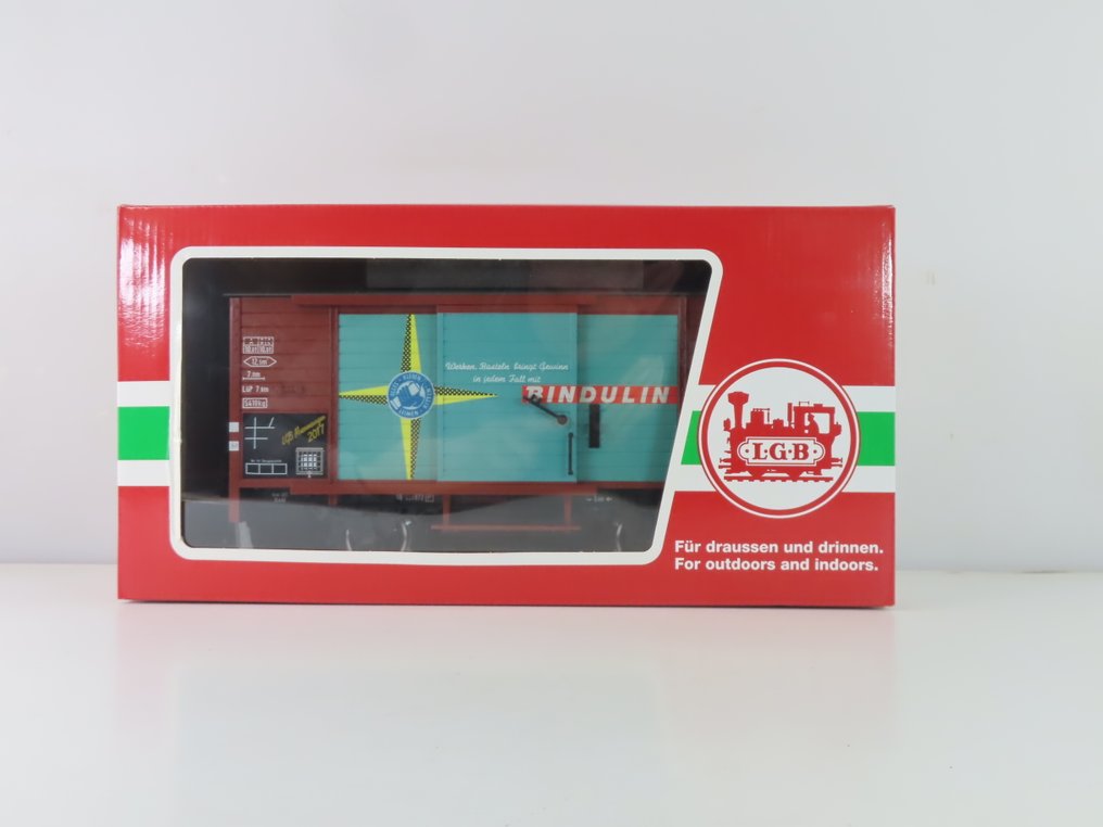 LGB G - 40017 - 模型火车货运车厢 (1) - 2轴封闭式货车，特殊版本“Bindulin”，博物馆车2017 - DB #4.3