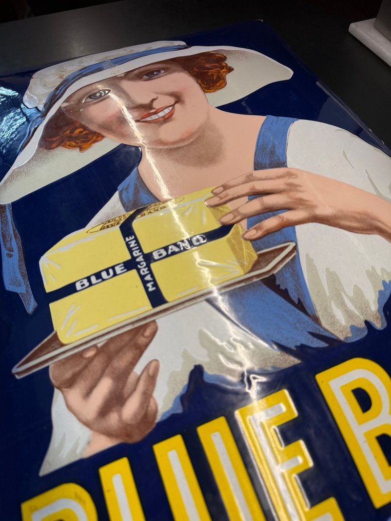 Tablica reklamowa z emalii Blue Band Versch Gekarnd - Emaillewerk Peters, Elberfeld - Tablica - Emalia #1.0