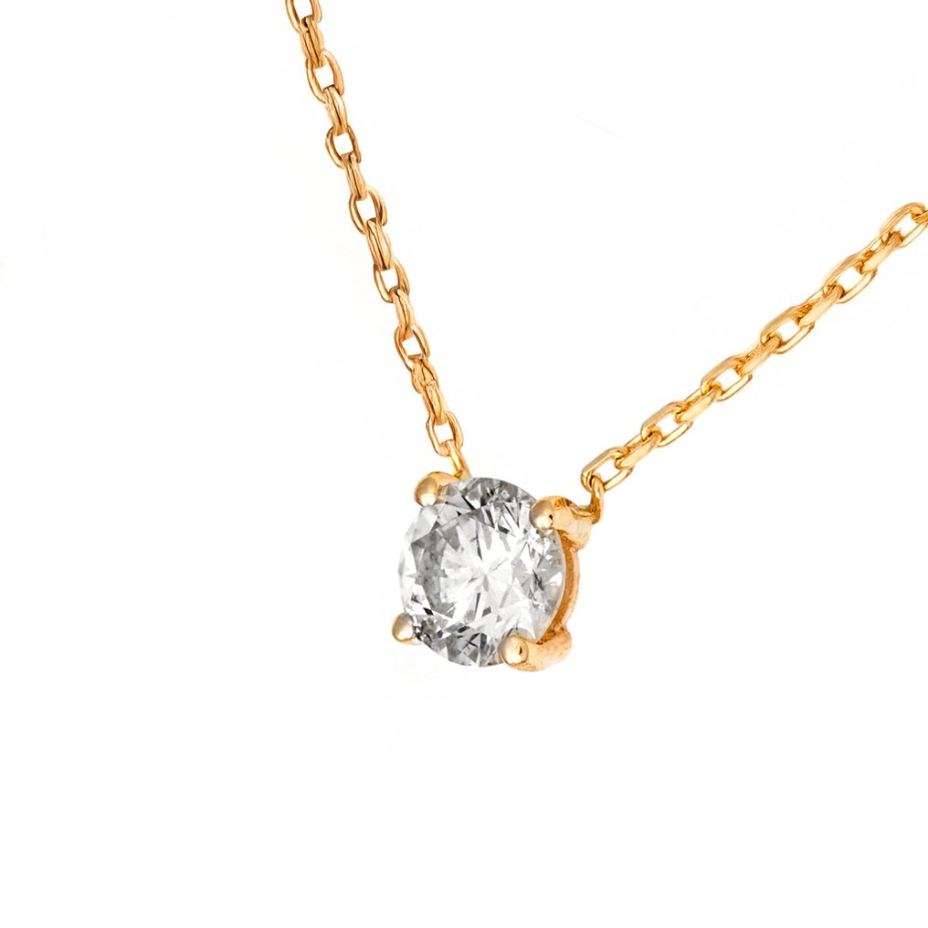 χωρίς τιμή ασφαλείας - Κολιέ με μενταγιόν - 14 καράτια Κίτρινο χρυσό -  0.50ct. tw. Διαμάντι (Φυσικό) #1.0