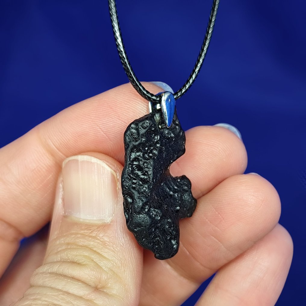 Incredibile!!! Pendente in argento con tektite traslucida - impatto di meteorite. 800.000 anni!!! Naturale, qualità migliore. - 4.7 g #4.3