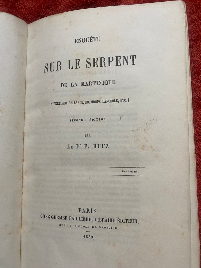 Dr E Rufz - Snakes: Enquête sur le serpent de la Martinique - 1859 #2.1