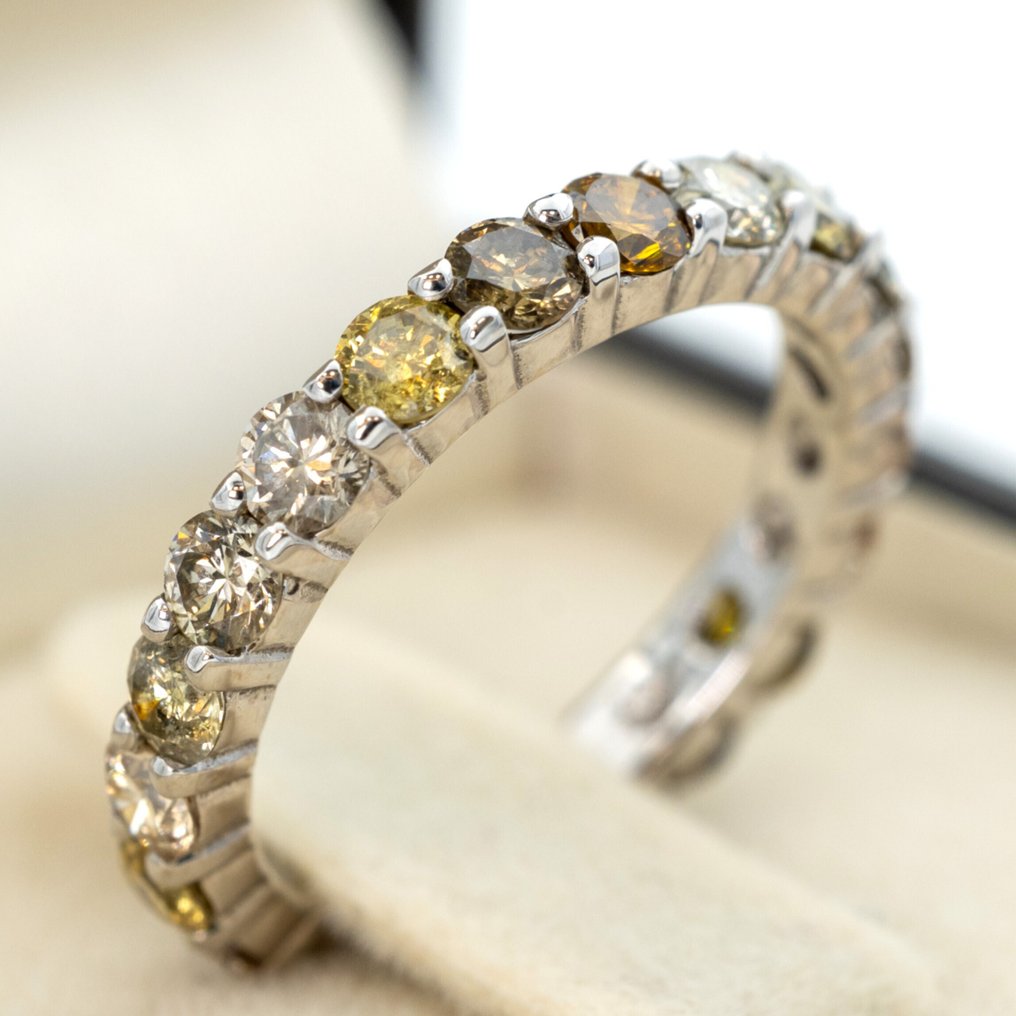 χωρίς τιμή ασφαλείας - Δαχτυλίδι - 14 καράτια Λευκός χρυσός -  1.95ct. tw. Διαμάντι (Φυσικού χρώματος) - ΙΓΙ #4.3