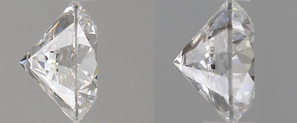 没有保留价 - 2 pcs 钻石  (天然)  - 1.04 ct - 圆形 - D (无色) - VVS1 极轻微内含一级 - 美国宝石研究院（GIA） - 配对，EX VG #1.0