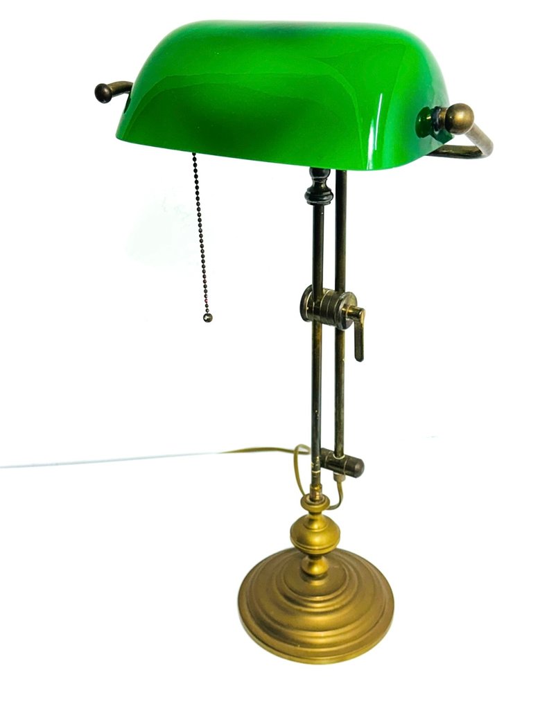 Table lamp - Notary bank lamp - Glass, Brass - Notary lamp #4.3