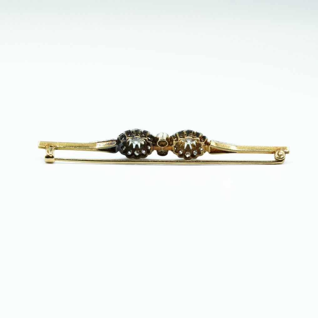 胸针 - 14K包金 黄金, 白金 钻石 (天然)  #4.3