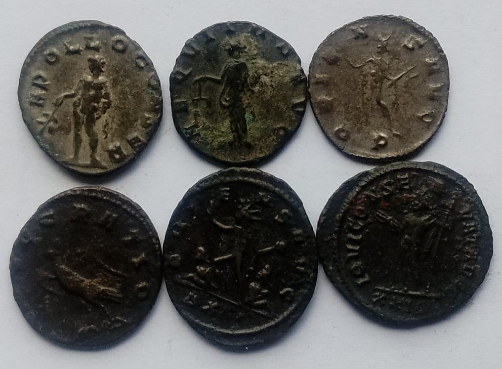 罗马帝国. 加利纳斯 （253-268）. Lot of 6 Æ coins 3rd century AD  (没有保留价) #1.0