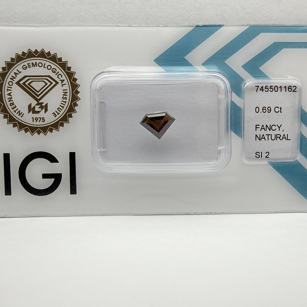 没有保留价 - 1 pcs 钻石  (天然色彩的)  - 0.69 ct - 混合形状 - Fancy dark 棕色 橙色 - SI2 微内含二级 - 国际宝石研究院（IGI） #4.3