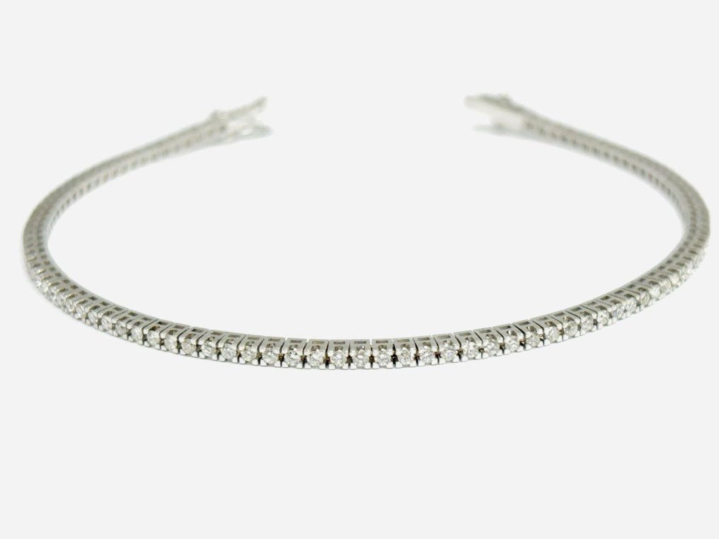 Rannekoru - 18 kt. Valkokulta - 2.85ct. tw. Timantti (Luonnollinen) - Made in Italy #1.0