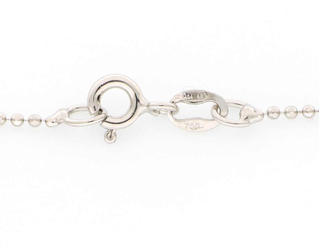 没有保留价 - 吊坠项链 - 18K包金 白金 - 0.45ct. tw. 钻石 (天然) #3.2