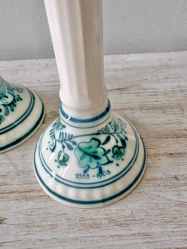 De Porceleyne Fles - 烛台 (2) - 陶瓷 - Delft 绿色 #4.3