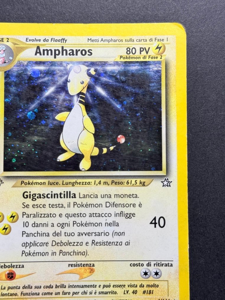 Pokémon - 3 Card - Ampharos, Geodude, Machamp 閃卡, 初版 - WOTC - Base set, Neo Genesis, Fossil #3.2