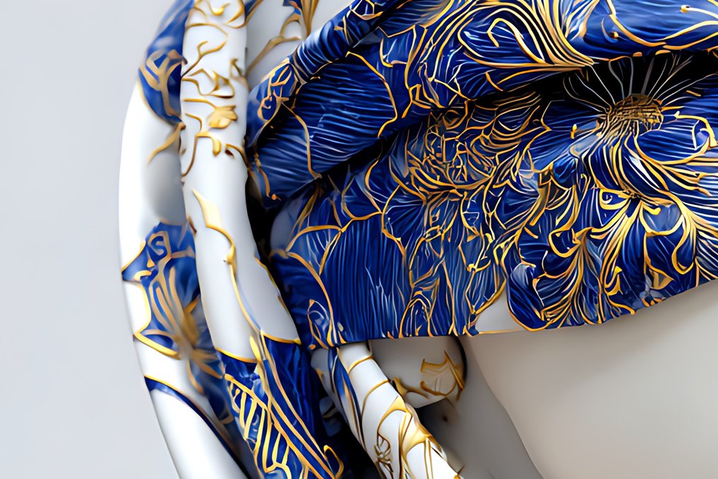 NYX - Voile d’Azur – Portrait Contemporain en Bleu et Or #4.3