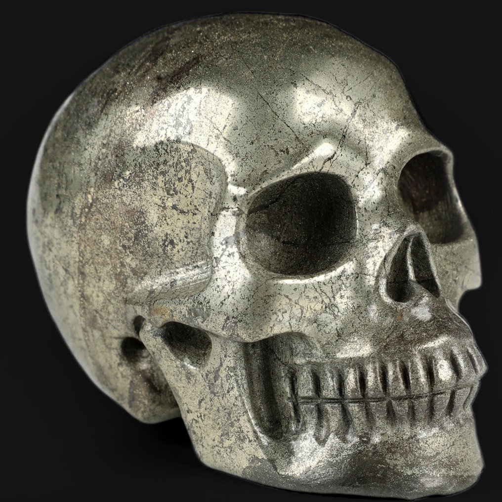 716 γρ. Πυρίτης-κρανίο - ο περιπατητής της ερήμου – 9,7 × 5,7 × 6,8 εκ. Κρανίο- 716 g #3.2