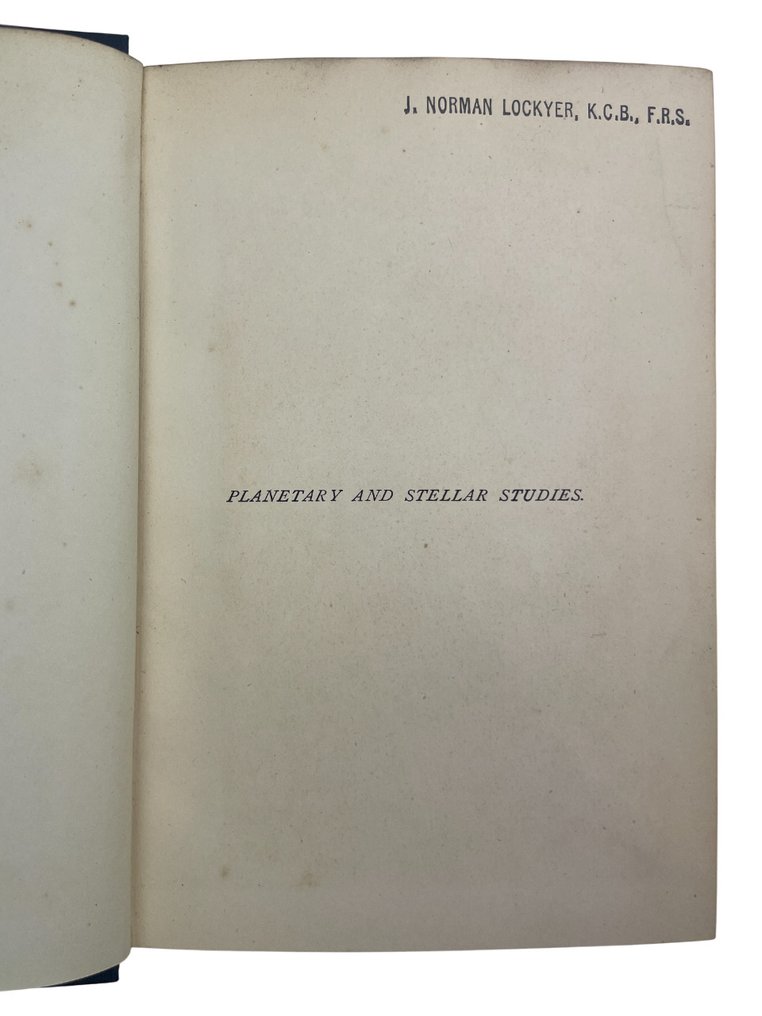 John Ellard Gore - Planetary and Stellar Studies [Provenance: Sir J. Norman Lockyer] - 1888 #1.0