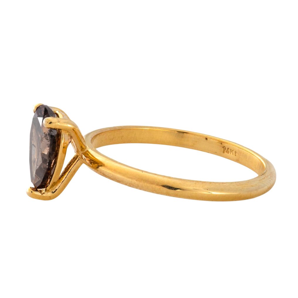 χωρίς τιμή ασφαλείας - Δαχτυλίδι - 14 καράτια Κίτρινο χρυσό -  1.29ct. tw. Καφέ Διαμάντι (Φυσικού χρώματος) #4.3