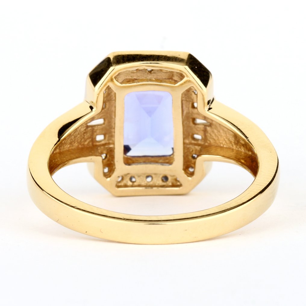 Zonder Minimumprijs - Ring Verguld, Zilver - 2.05ct. tw. Tanzaniet - Zirkoon - Gecertificeerd zilveren sieraden #3.2