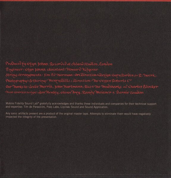 The Eagles CD " Desperado " / Mobile Fidelity Sound Lab / SACD - CD " Desperado " / Mobile Fidelity Sound Lab / SACD - Limited & Numbered Special Edition - CD - 2022 #3.2