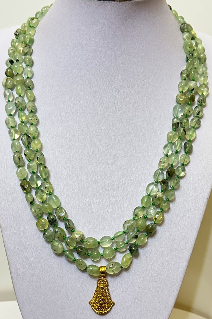 Natural rutile quartz with Virgin Rose. High quality. Unconditional love in a relationship. - Necklace with pendant - With 925 silver closure #1.0