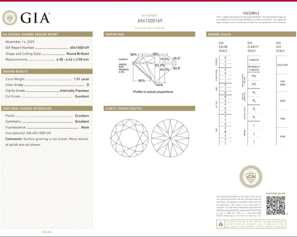 1 pcs Gyémánt (Természetes) - 1.01 ct - Kerek - D (színtelen) - IF - Amerikai Gemmológiai Intézet (GIA) #3.2