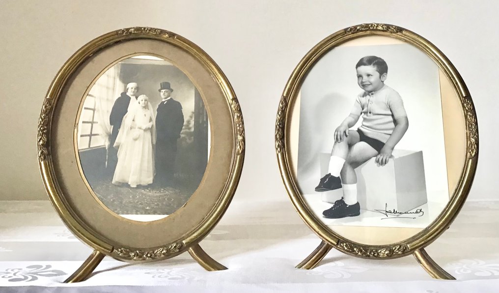 相框 (2)  - 古董法国椭圆形相框，材质为黄铜和玻璃 #1.0