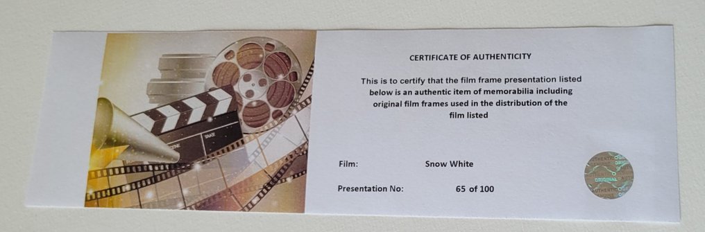 Snow White & The Seven Dwarfs - Framed Film Cell Display with COA #3.2