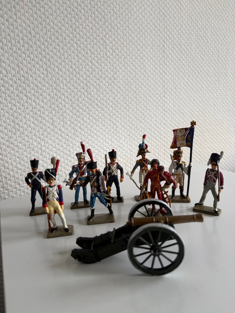 Atlas Starlux - Statuetta in miniatura - Soldats napoléoniens et canon (10) - Metallo, Piombo #1.0