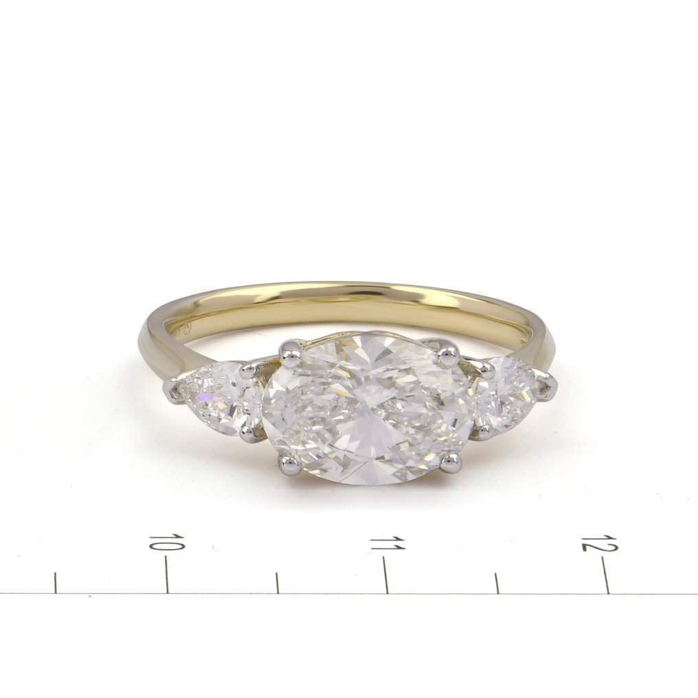 Δαχτυλίδι - 14 καράτια Κίτρινο χρυσό - 2.50ct. tw. Διαμάντι (Εργαστηριακής καλλιέργειας) #1.0