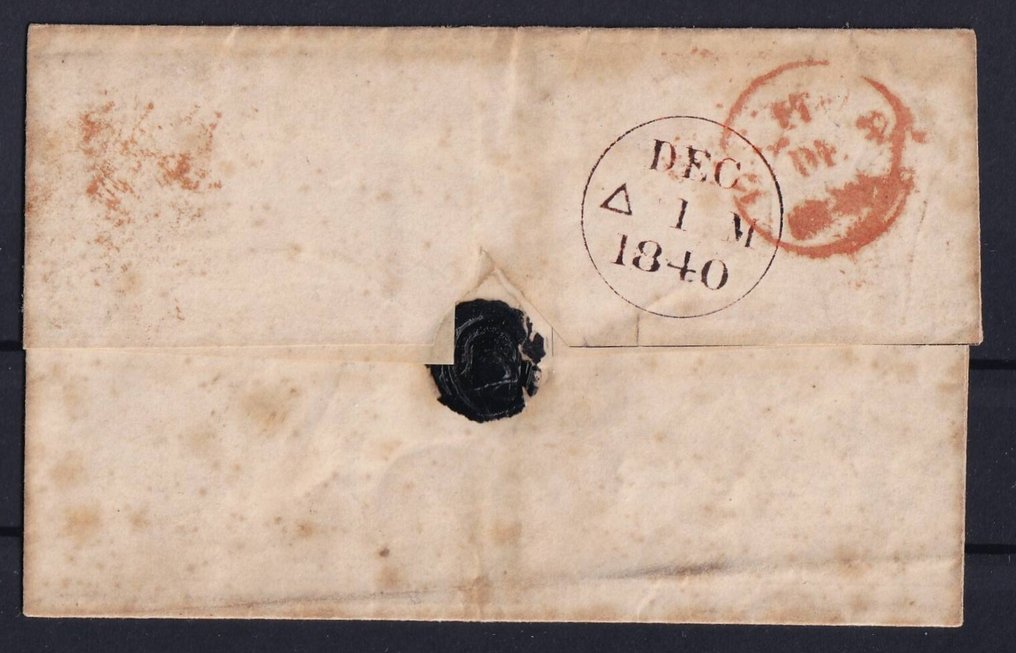 大不列顛 1840 - 一枚 Penny black 在信封上 - Maltese Cross 红色 - YT 1 / SG 2 #2.1