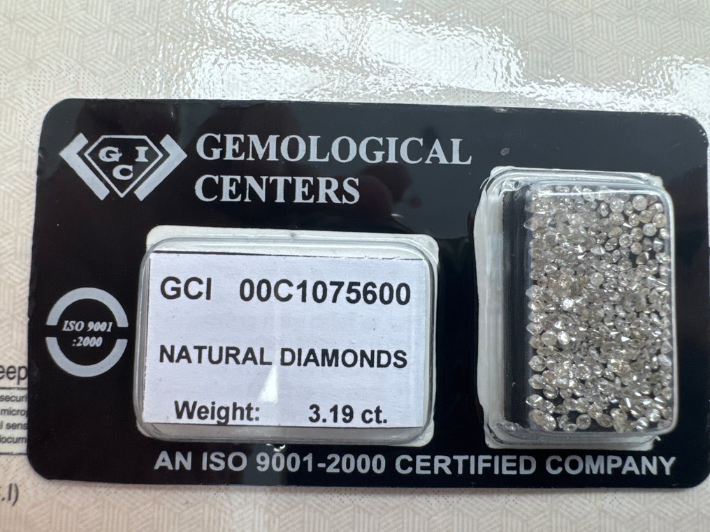 No Reserve Price - 260 pcs Diamond (Natural coloured) - 3.19 ct - Round - Light Yellow, Brown - SI2, I1 - Gemmological Centre Israel (G.C.I.) - F-H #3.2