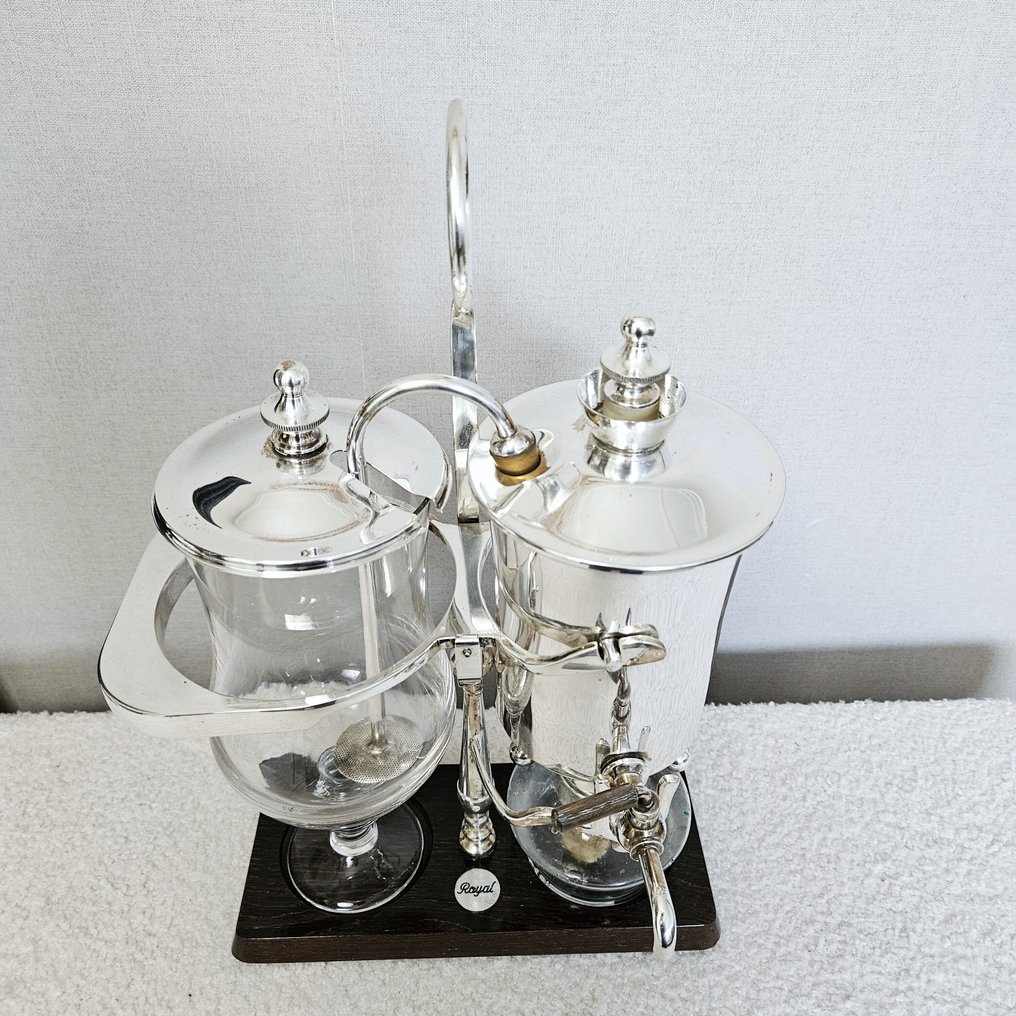 咖啡机 -  奢华皇家虹吸 - 玻璃, 木, 镀银 #1.0