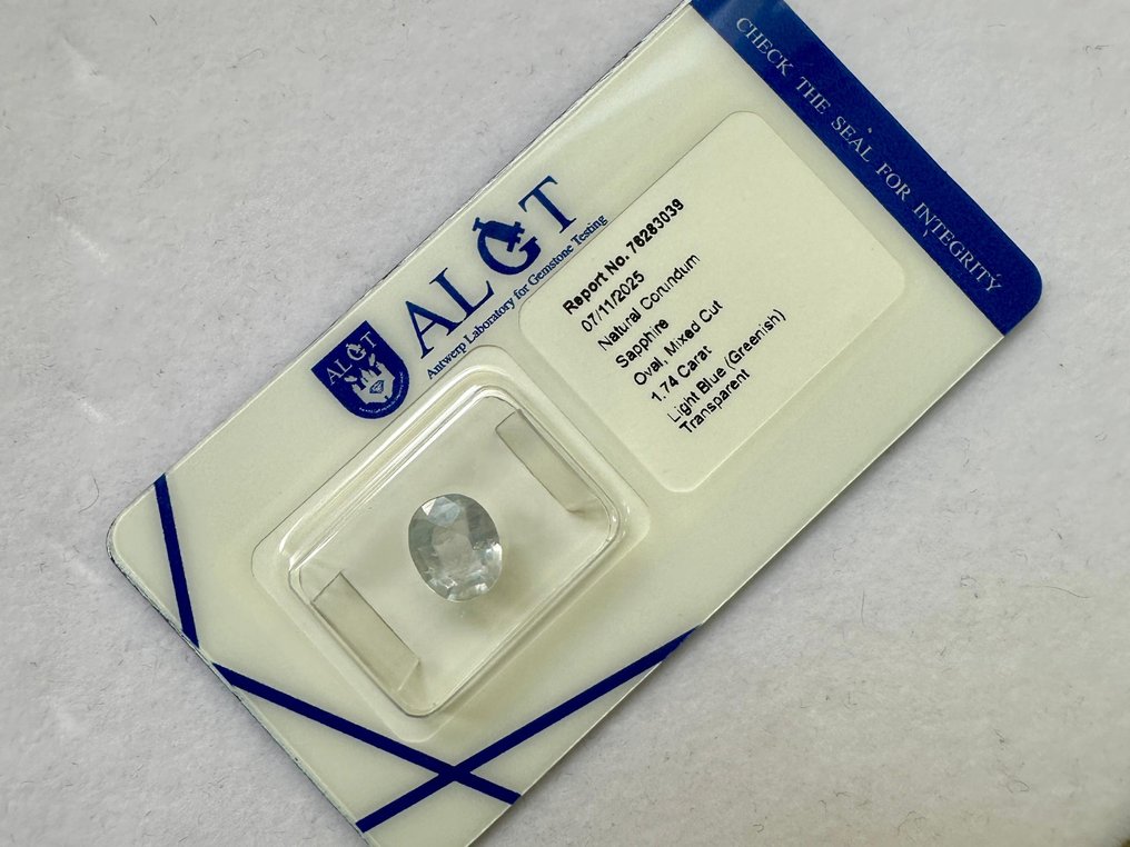 Ingen mindstepris Blå Safir  - 1.74 ct - Antwerp Laboratory for Gemstone Testing (ALGT) - Burma - ingen varme #2.1