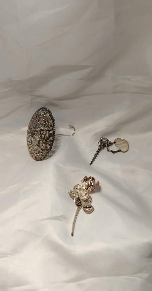 微型雕像 - Trio oggetti in Argento italiano (3) - .800 银, .925 银 #1.0