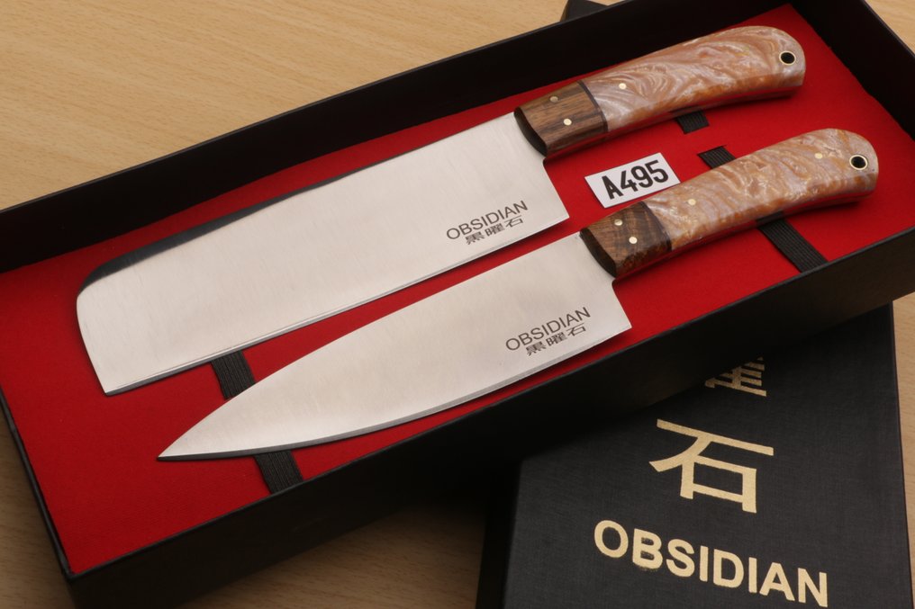 Obsidian - Μαχαίρι κουζίνας - Kitchen knife set - Παρουσίαση της σειράς Obsidian Custom Made Range Chef Knives Traditional Craft - Εξειδικευμένο Χάλυβα - Ολλανδία #1.0