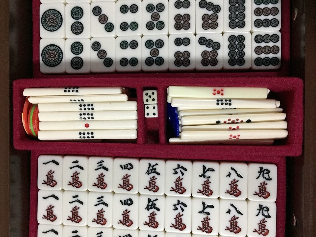 Japanese - Statue, Japanese Vintage Mahjong Tiles - 0 cm - Resin #3.2