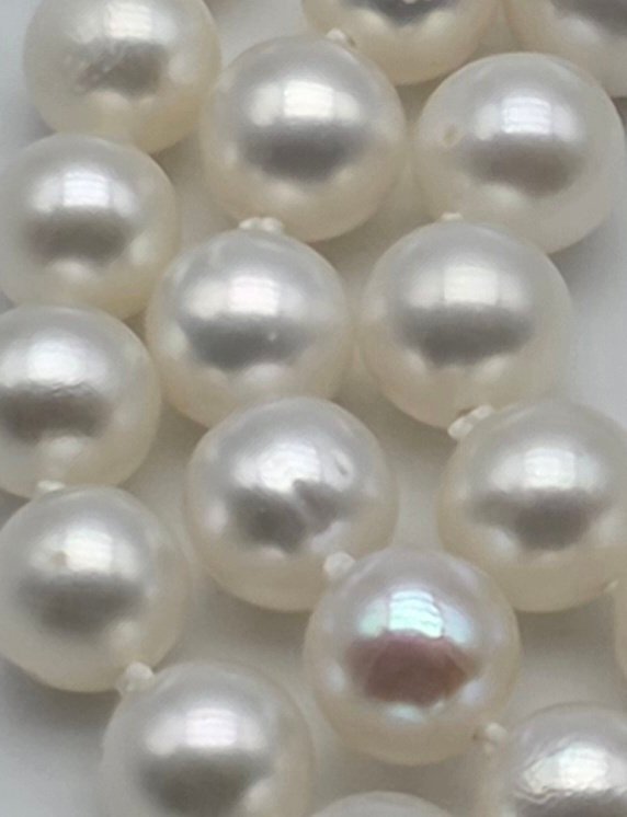 沒有保留價 - 頸鏈 - 18 克拉 白金 珍珠 - 阿科雅珍珠直径为6.2至6.6毫米。 #4.3