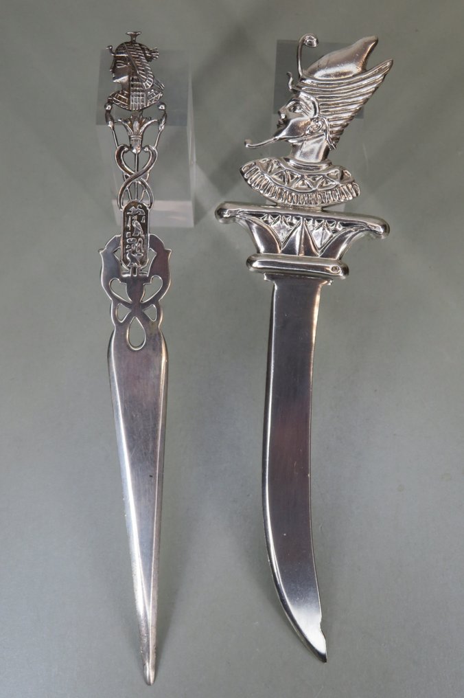 Brievenopeners : Cleopatra & Nevertiti - Paper knife  (2) - Silver #1.0