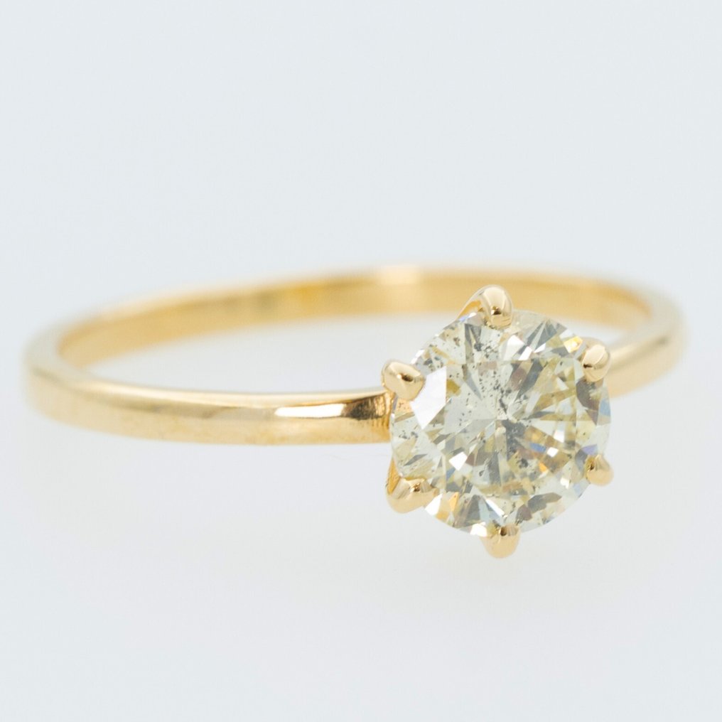 没有保留价 - 戒指 - 18K包金 黄金 -  1.01ct. tw. 钻石 (天然色彩的) - GWLab #3.2