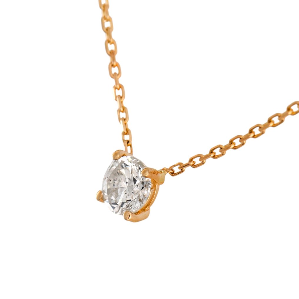 χωρίς τιμή ασφαλείας - Κολιέ με μενταγιόν - 14 καράτια Κίτρινο χρυσό -  0.45ct. tw. Διαμάντι (Φυσικό) #1.0