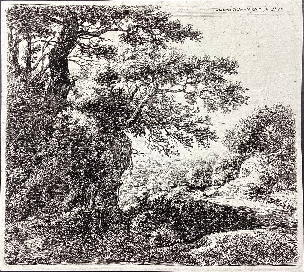 Anthonie Waterloo (c.1610-1690) - Viaggiatore a riposo lungo un sentiero #1.0