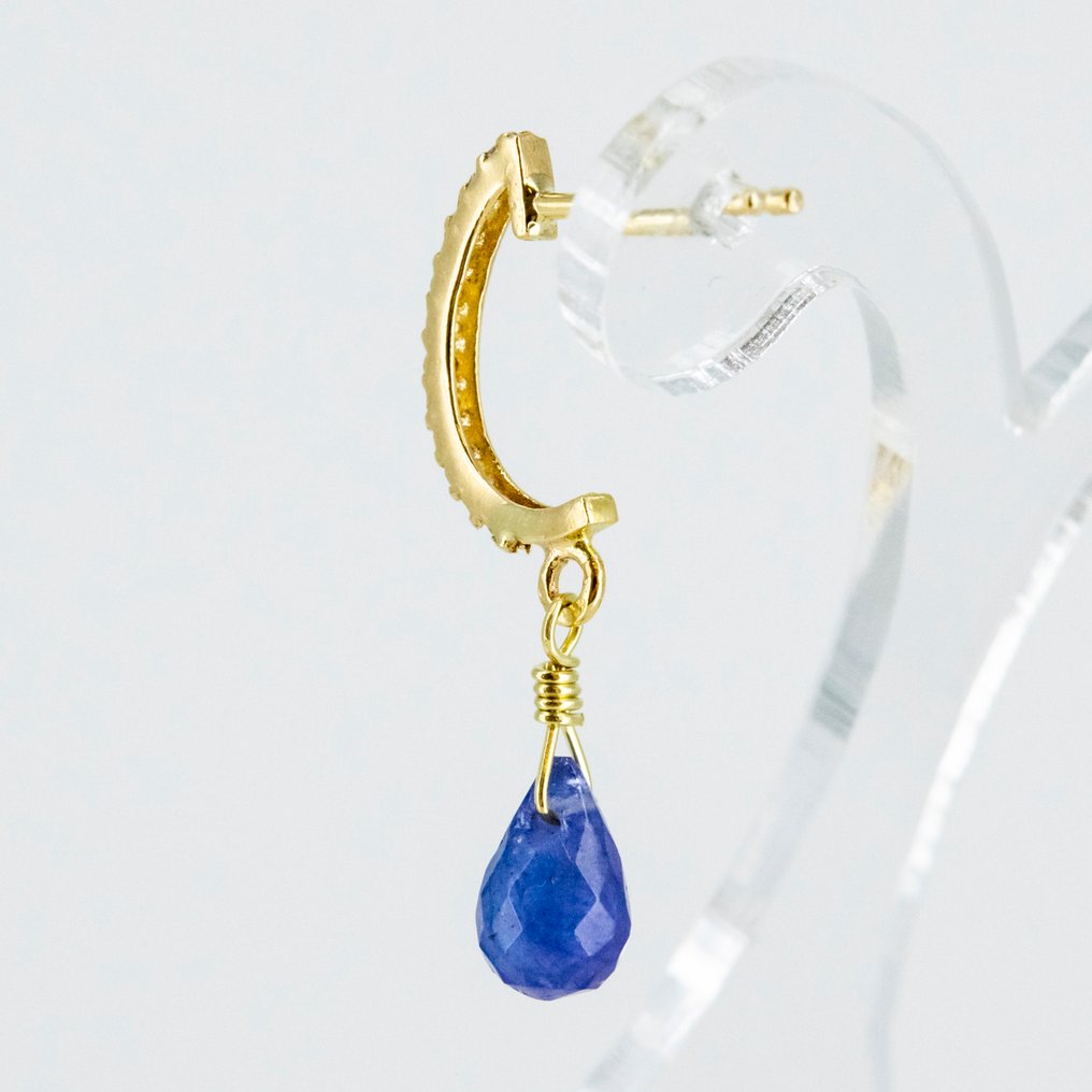 耳环 - 18K包金 黄金 -  1.80ct. tw. 坦桑石 - 钻石 #4.3