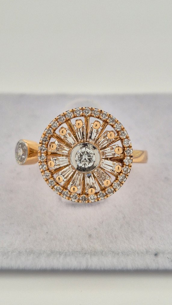 戒指 - 18 克拉 玫瑰金 -  1.65ct. tw. 鉆石 (天然) - 鉆石 - 旋转钻石戒指 #1.0