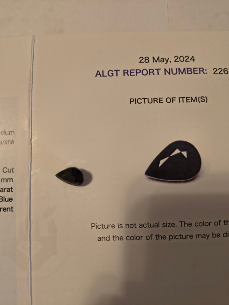 1 pcs  藍色 藍寶石  - 3.06 ct - Antwerp Laboratory for Gemstone Testing (ALGT) #3.2