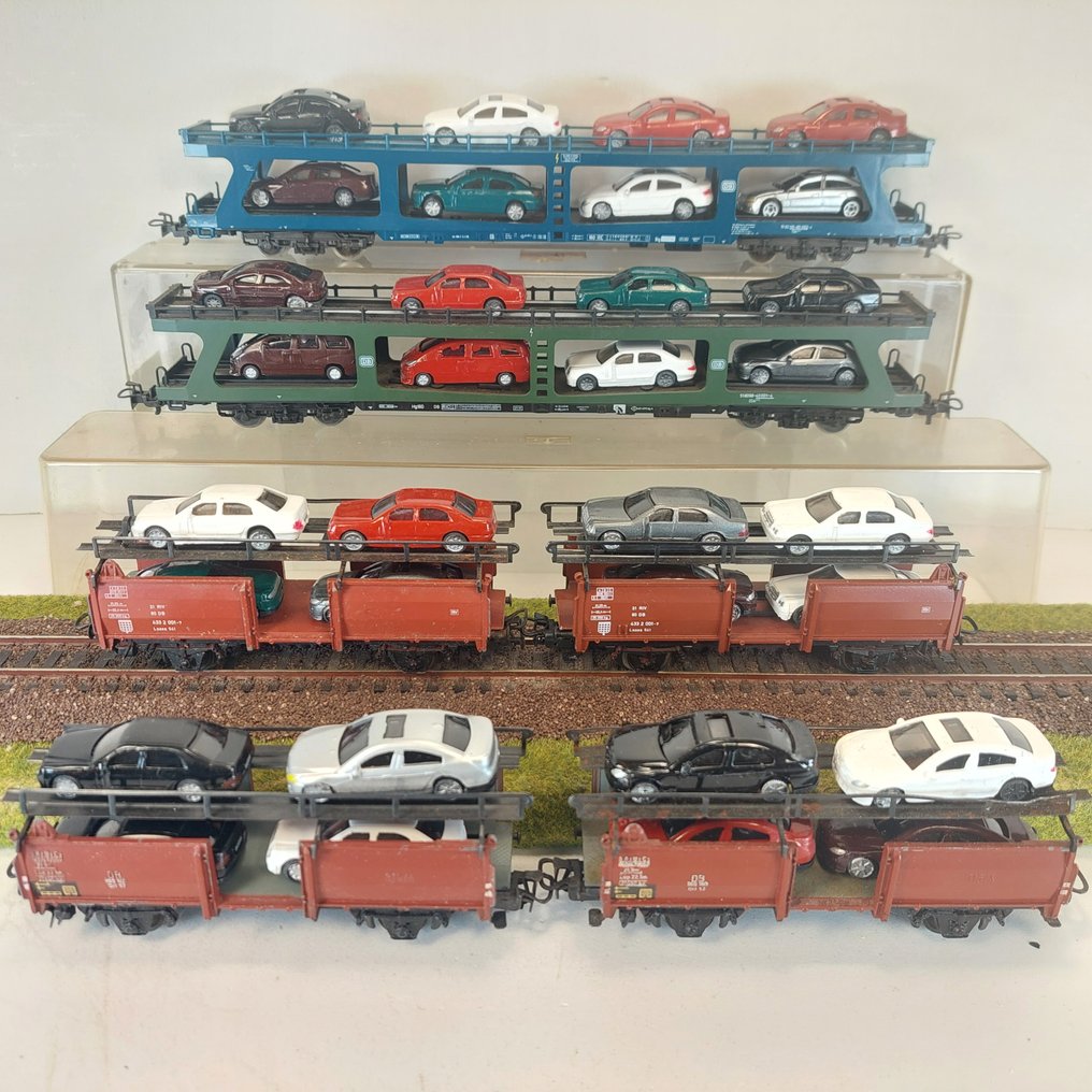 Märklin H0 - 4612/4234/4084 - Τρένο μοντελισμού μεταφοράς εμπορευμάτων (6) - 6 αμαξώματα αυτοκινήτων με φορτωμένα αυτοκίνητα. - DB #1.0