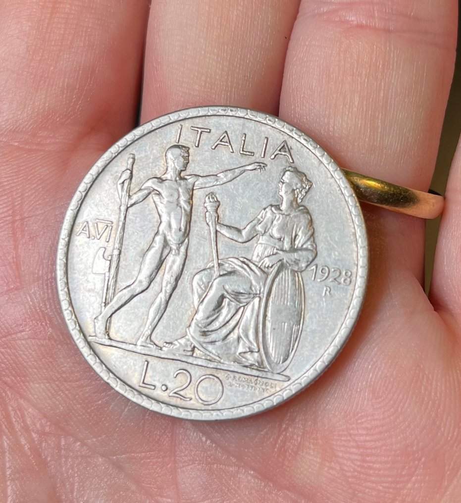 . Olaszország - Nápolyi Királyság 20 Lire 1928 "Littore" #2.1