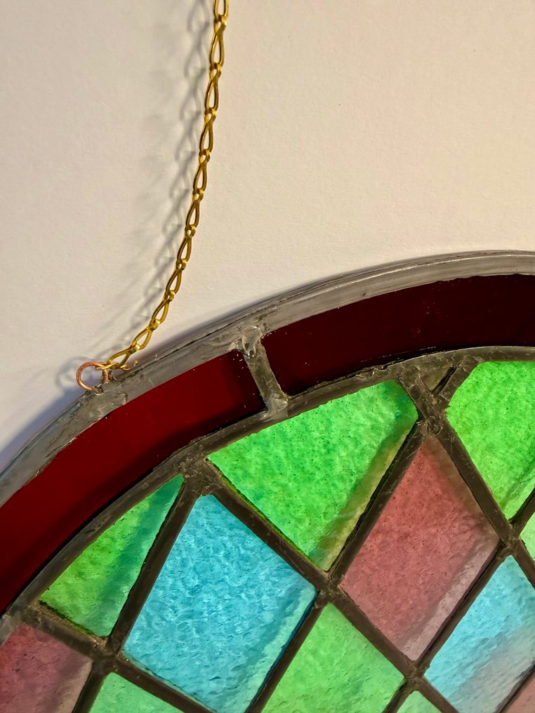 Αντίκες Παράθυρο βιτρό - 1920-1930 - Παραθύροι εκκλησίας - 51 x 58 εκ. - 2,5 κιλά #3.2