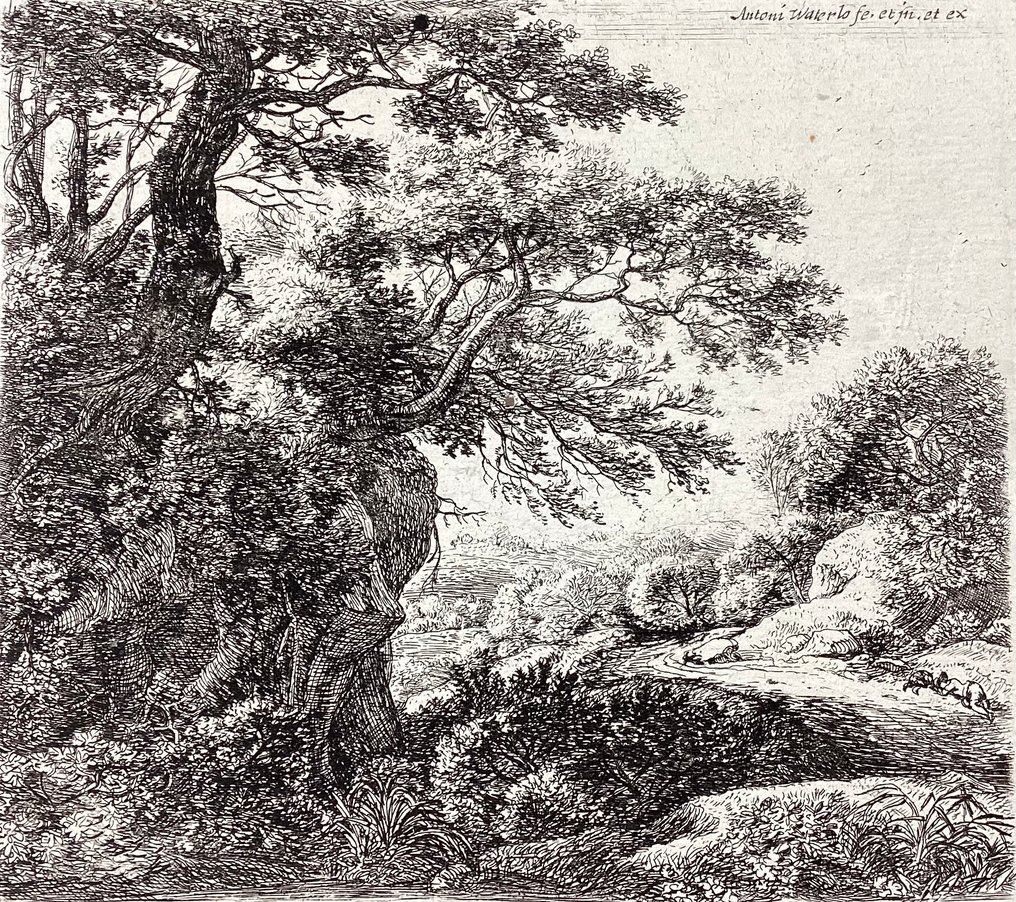 Anthonie Waterloo (c.1610-1690) - Viaggiatore a riposo lungo un sentiero #1.0