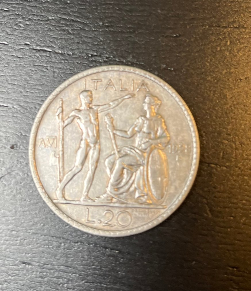 . Olaszország - Nápolyi Királyság 20 Lire 1928 "Littore" #4.3