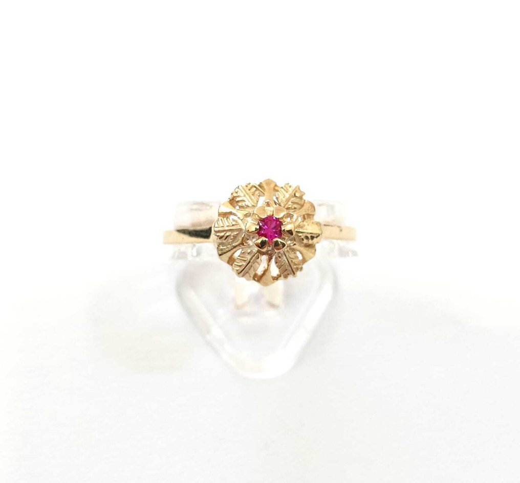 No reserve price - Ring Silver Ruby #1.0