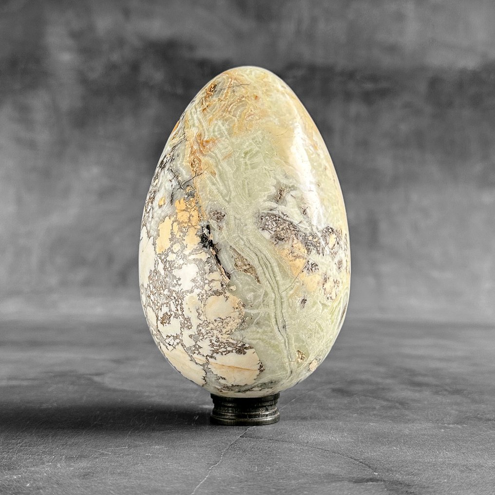 Χωρίς ελάχιστη τιμή - Όμορφο ζευγάρι από όνυχα. Αυγόσχημο και σφαίρα σε προσαρμοσμένες βάσεις.- 2800 g - (2) #2.1